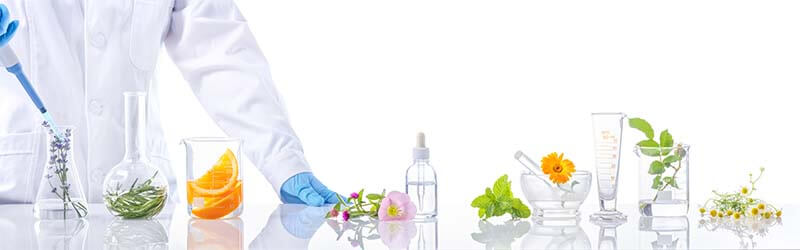 essential oils being made in a lab